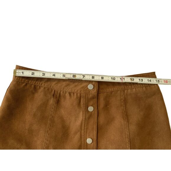 H&M Divided Brown Button-Front Mini Skirt Polyester Womens Size US 10 - Picture 11 of 13